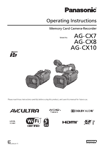 Manual Panasonic AG-CX9 Camcorder