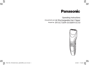 Mode d’emploi Panasonic ER-GC63H Tondeuse