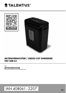 Bedienungsanleitung Talentus IAN 408061 Aktenvernichter