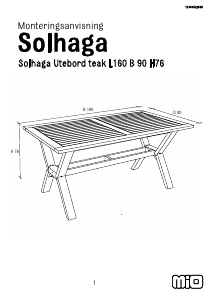 Manual Mio Solhaga Mesa de jardim