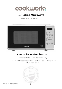 Manual Cookworks P70J17AP-VB Microwave