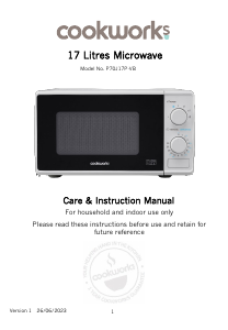 Manual Cookworks P70J17P-VB Microwave