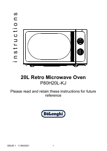 Manual DeLonghi P80H20L-KJ Microwave