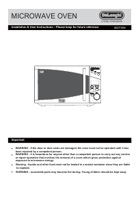 Manual DeLonghi P80D20EL-T5A/H Microwave