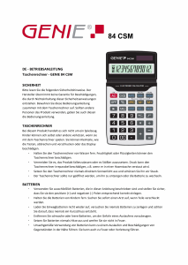 Manual de uso Genie 84 CSM Calculadora