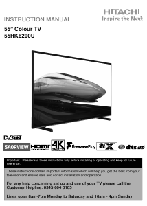 Manual Hitachi 55HK6200U LED Television