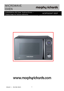 Manual Morphy Richards AC9P022AP-S00F Microwave