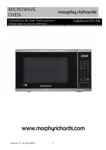 Manual Morphy Richards EG820C2LP(F)-PM Microwave