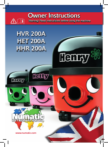 Manual Numatic HET 200A Hetty Vacuum Cleaner