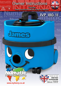 Manual Numatic JVP 180-11 James Vacuum Cleaner