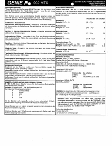 Bedienungsanleitung Genie 902 MTX Rechner