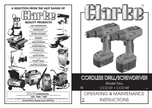 Handleiding Clarke CCD 18T Schroef-boormachine