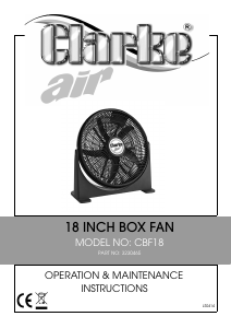 Manual Clarke CBF 18 Fan