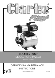 Manual Clarke CBM 250SS Water Pump