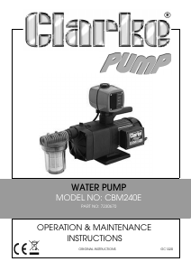 Manual Clarke CBM 240E Water Pump