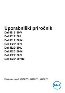 Priročnik Dell E2016HM LCD-zaslon