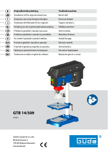 Használati útmutató Güde GTB 14/509 Állványos fúrógép