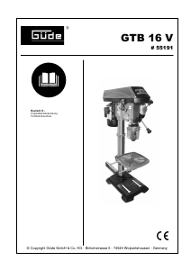 Bedienungsanleitung Güde GTB 16 V Tischbohrmaschine