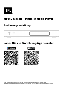 Bedienungsanleitung JBL MP350 Classic Mediaplayer
