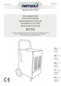 Handleiding Nemaxx BT55 Luchtontvochtiger