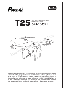 Bedienungsanleitung Potensic T25 Drohne