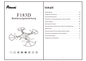 Bedienungsanleitung Potensic F183D Drohne