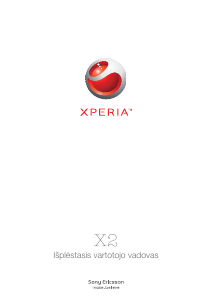 Vadovas Sony Ericsson Xperia X2 Mobilusis telefonas