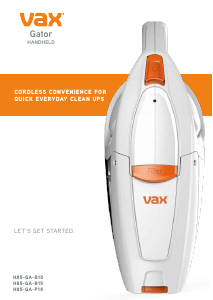 Manual Vax H85-GA-B10 Gator Handheld Vacuum