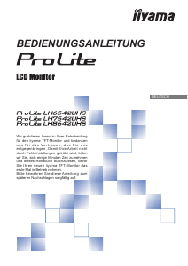 Bedienungsanleitung iiyama ProLite LH7542UHS LCD monitor