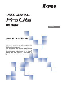 Handleiding iiyama ProLite LE6540UHS LCD monitor