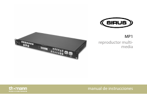 Manual de uso Thomann Sirus MP1 Reproductor multimedia