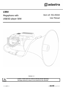 Handleiding Adastra L50U Megafoon