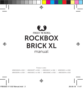 Bedienungsanleitung Fresh'n Rebel Rockbox Brick XL Lautsprecher