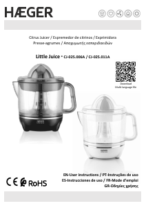 Εγχειρίδιο Haeger CJ-025.006A Little Juice Αποχυμωτής εσπεριδοειδών