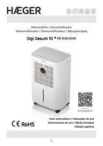 Manual Haeger DE-D10.012A Digi Desumi 10 Dehumidifier