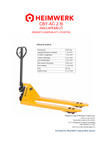 Használati útmutató Heimwerk CBY-AC 2.5t Villástargonca