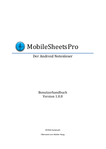 Bedienungsanleitung Zubersoft MobileSheetsPro v1.0.8