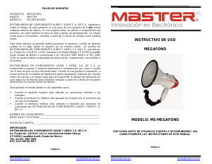 Manual de uso Master MS-MEGAFONO Megáfono