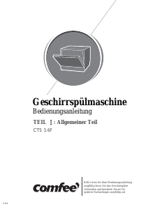 Manual Comfee CTS 3.6F Dishwasher