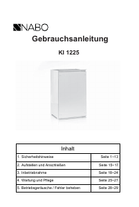 Bedienungsanleitung NABO KI 1225 Kühlschrank