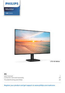 Manual Philips 27E1N1800A LED Monitor