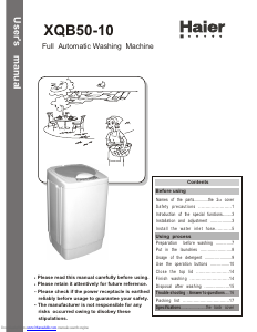 Handleiding Haier XQB50-10 Wasmachine