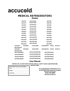 Manual Accucold ARG6PV Refrigerator