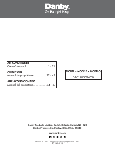 Mode d’emploi Danby DAC120ECBIWDB Climatiseur