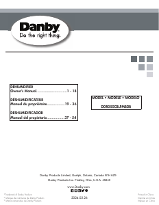 Manual Danby DDR050CBLPMBDB Dehumidifier