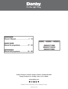 Manual de uso Danby DBMW0721BBB Microondas