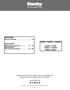 Manual de uso Danby DBMW1121BBB Microondas