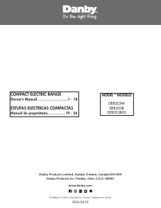 Handleiding Danby DER203BSS Fornuis
