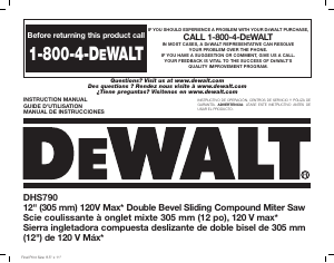 Mode d’emploi DeWalt DHS790AB Scie à onglet