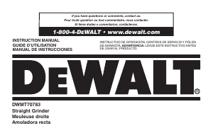 Handleiding DeWalt DWMT70783 Rechte slijper